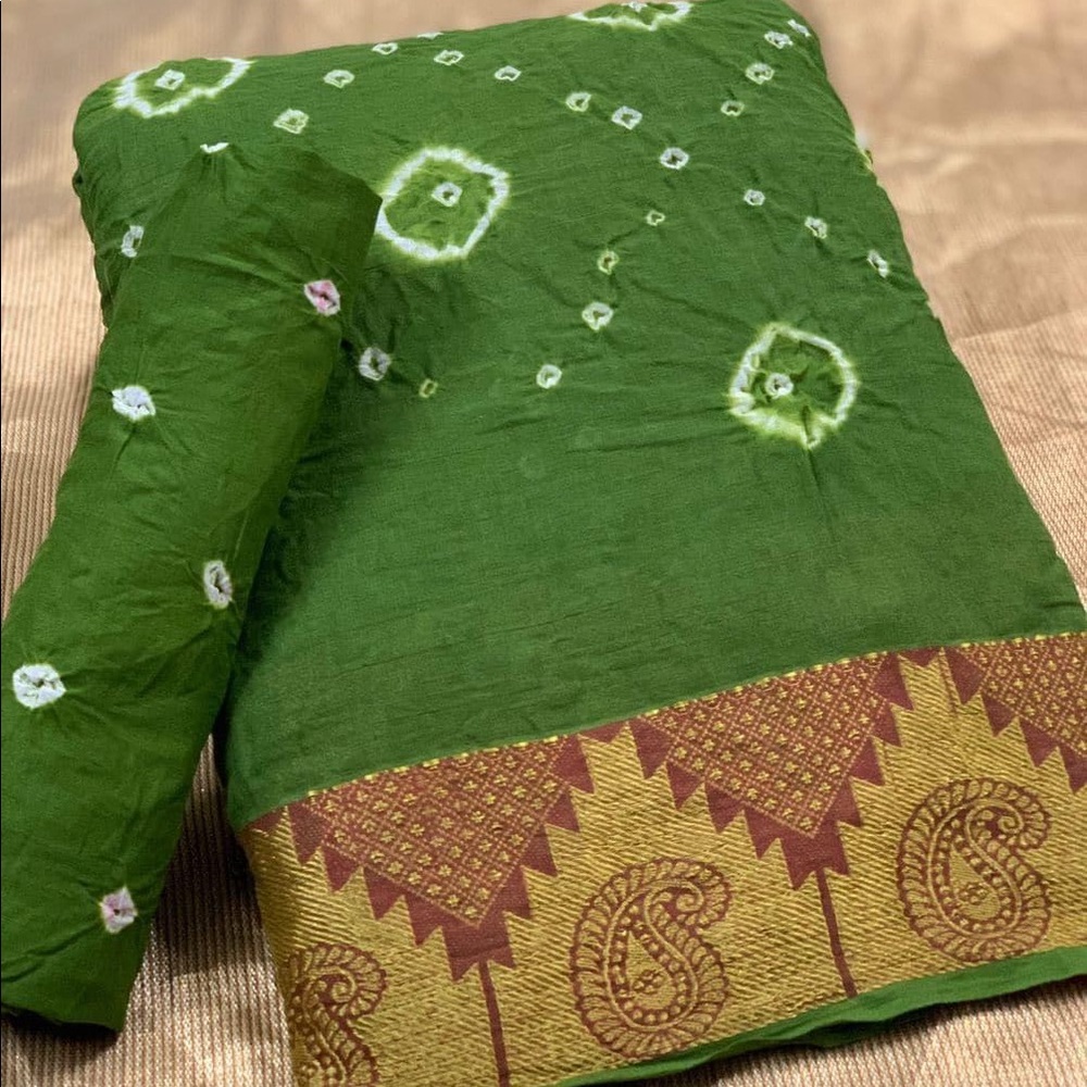Bandhani Cotton Silk Saree